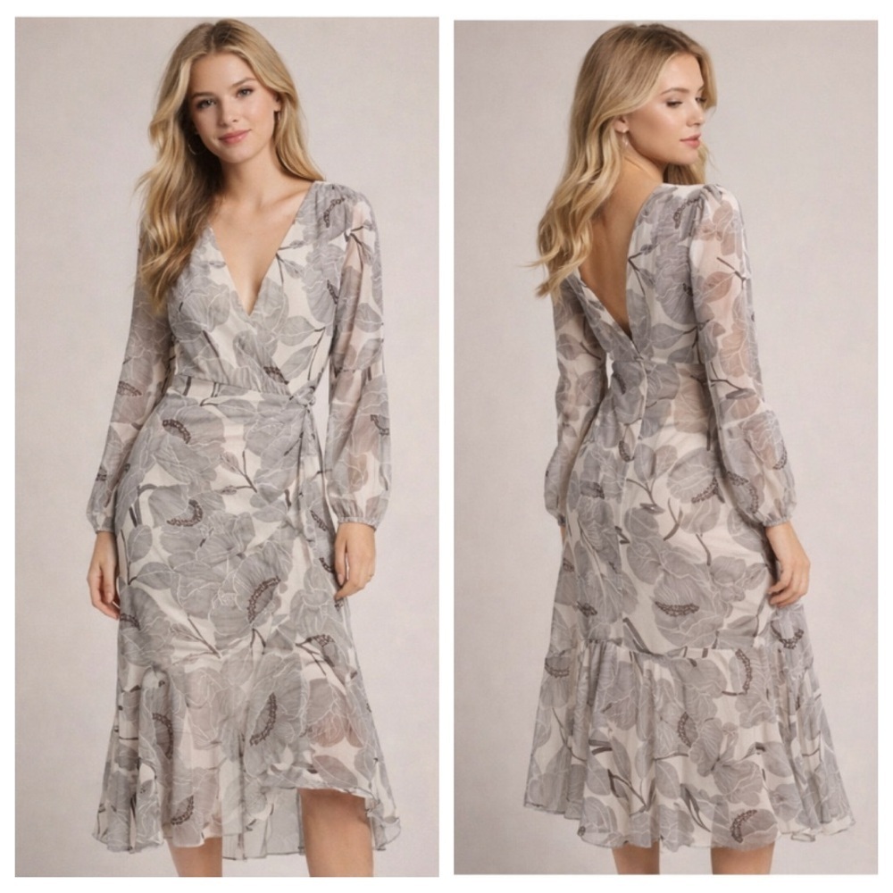 Astr the Label Midi Dress Floral Print 25181